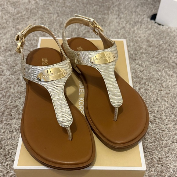 Michael Kors Shoes - Michael Kors Gold and Tan Women's Sandals